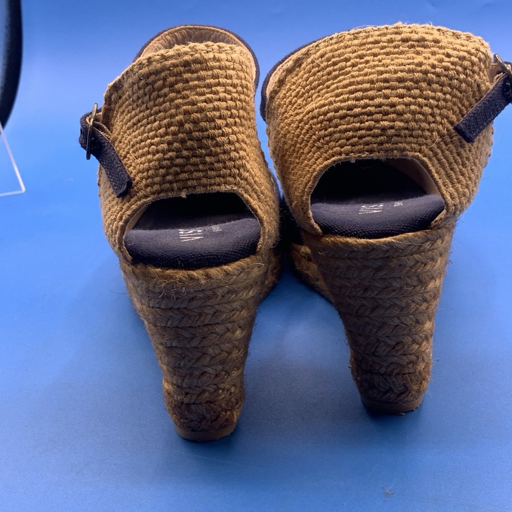 Viscata Navy Blue Low Wedge Espadrilles Sandals - Size US 10 - Picture 7 of 8